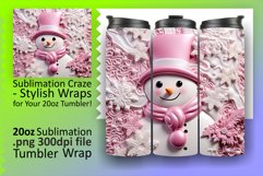 Festive 3D Snowman Patterns: Holiday Tumbler Wrap Product Image 1