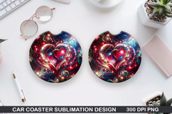 Car Coaster Sublimation, Valentines Coaster PNG Design Product Image 1