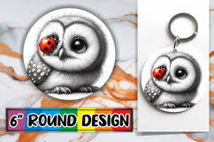 Blissful Keychain Round Design PNG, Cute Animals Product Image 1