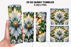 Flower Skinny Tumbler 20oz Wrap Design, Flowers Tumble PNG Product Image 1