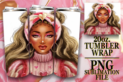 Cozy afternoons 20oz tumbler wrap, Afro Girl Product Image 1