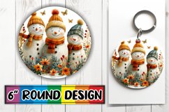Holiday Round Design Keychain Gingerbread Man Pattern Product Image 1
