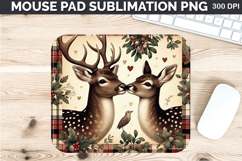 Watercolor Deer Mouse Pad Sublimation - Valentines PNG Product Image 1