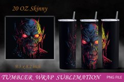 Halloween horror skull tumbler wrap, Scary face 20 oz Product Image 1