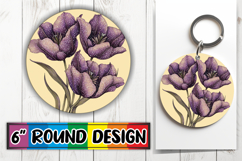 Bright Circle PNG Car Coaster Template , Beauty Flower Product Image 1