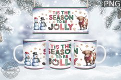 Tis The Season to Be Mug Wrap - Christmas Mug Sublimation Product Image 1