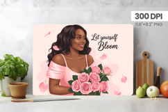 Afro Girl/Woman Melanin braided hair Cutting Board PNG Desig Product Image 1