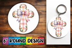 Cheerful Circle Keychains Design, Cross and Bow Product Image 1