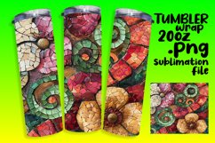Abstract Mosaic Flower Tumbler Wrap PNG 20oz Product Image 1