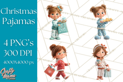 Christmas Pajamas Clipart PNG, Holiday PJ Illustration Product Image 1