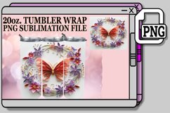 3D Garden Butterfly Tumbler Wrap - 20oz Spring Design Product Image 1