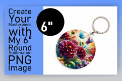 Sophisticated Round Design for Keychains , Flowers Product Image 1
