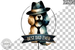 Best Dad Ever Sublimation - Father's Day Dog Clipart PNG Product Image 1