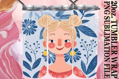 Stunning Floral Portrait Tumbler Wrap Sublimation 20oz Product Image 1