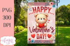Happy Valentine's day garden flag sublimation PNG Product Image 1