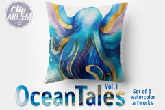 Watercolor Ocean Tales Bundle 5 JPEG Images Modern Decor Product Image 3