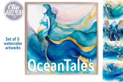 Watercolor Ocean Tales Bundle 5 JPEG Images Modern Decor Product Image 7