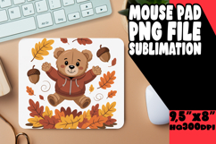 BLISSFUL MOUSE MAT PNG STYLE, Cute Bear Product Image 1