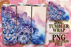 Gentle Breezes 20oz tumbler wrap, Watercolor Pattern Product Image 1