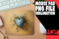 Playful Mouse Mat Sublimation PNG, 3D Heart Product Image 1