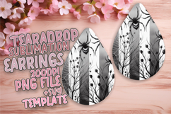 Bold Teardrop Earrings Sublimation Art , Halloween Product Image 1