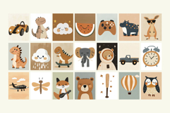 Neutral Kids Wall Art Nursery Printable Posters Cute Product Image 2