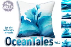 Ocean Tales Vol. 2 Watercolor Blue Sea 6 JPEG Images Set Product Image 2