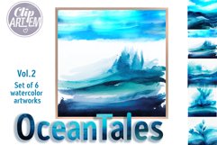 Ocean Tales Vol. 2 Watercolor Blue Sea 6 JPEG Images Set Product Image 3