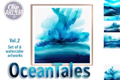Ocean Tales Vol. 2 Watercolor Blue Sea 6 JPEG Images Set Product Image 6