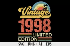 Vintage 1998 Limited edition SVG - 25th Birthday SVG T-shirt Product Image 1