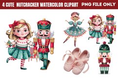 Cute Nutcracker Watercolor Clipart PNG Product Image 1