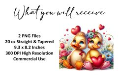 Valentine's Day Duck Couple Tumbler Wrap Sublimation Design Product Image 2