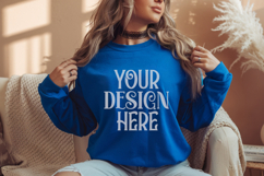 Royal Gildan 18000 Crewneck Sweatshirt Mockups,G18000 Product Image 1
