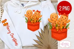 Christmas pocket and sleeve PNG design, Cute gigerbread man Product Image 1