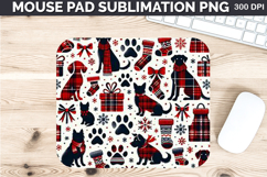 Watercolor Dog Mouse Pad Sublimation - Christmas PNG Design Product Image 1