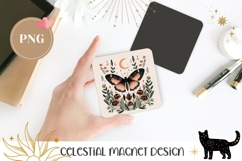 Celestial Butterfly Magnet Template, Floral Moth Magnet Product Image 1