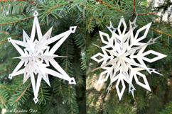 Christmas ornament snowflake svg, 3D Paper Cut Template svg Product Image 4