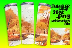 Fall Landscape Tumbler Wrap | 20oz Watercolor Pattern Product Image 1