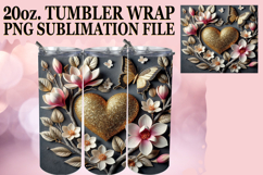 ENCHANTING MOMENTS 20oz TUMBLER WRAP, 3D Heart Product Image 1