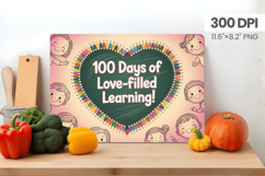 100 days of school Cutting Board PNG Design, Teacher PNG Product Image 1