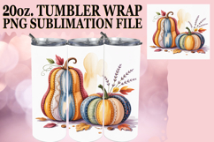 Unique adventures 20oz tumbler wrap, Pumpkin Watercolor Product Image 1