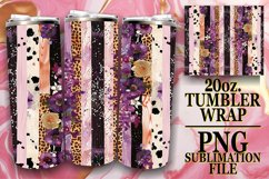 3D Leopard Flower Pattern Tumbler Wrap Designs Product Image 1