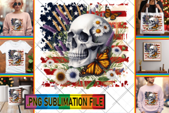 Cheerful TOTE BAG Art Ideas, Skull USA Product Image 1