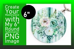 Bright Floral Round Keychain Design Circle Product Image 1
