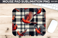 Watercolor Cardinal Mouse Pad Sublimation - Christmas PNG Product Image 1