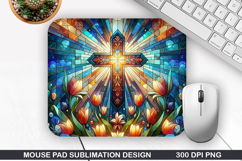 Cross Mouse Pad Sublimation, Easter Mouse Pad PNG Product Image 1