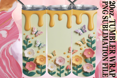 Happy Smiles 20oz tumbler wrap, 3D Flowers Product Image 1