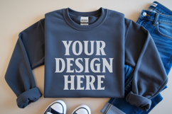 Charcoal Gildan 18000 Folded Flat Lay Mockups Product Image 1