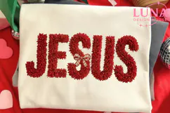 Glitter Latch Hook Yarn Faux Embroidery Jesus Png Product Image 1