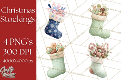 Christmas Stockings Clipart PNG, Festive Holiday Stockings Product Image 1